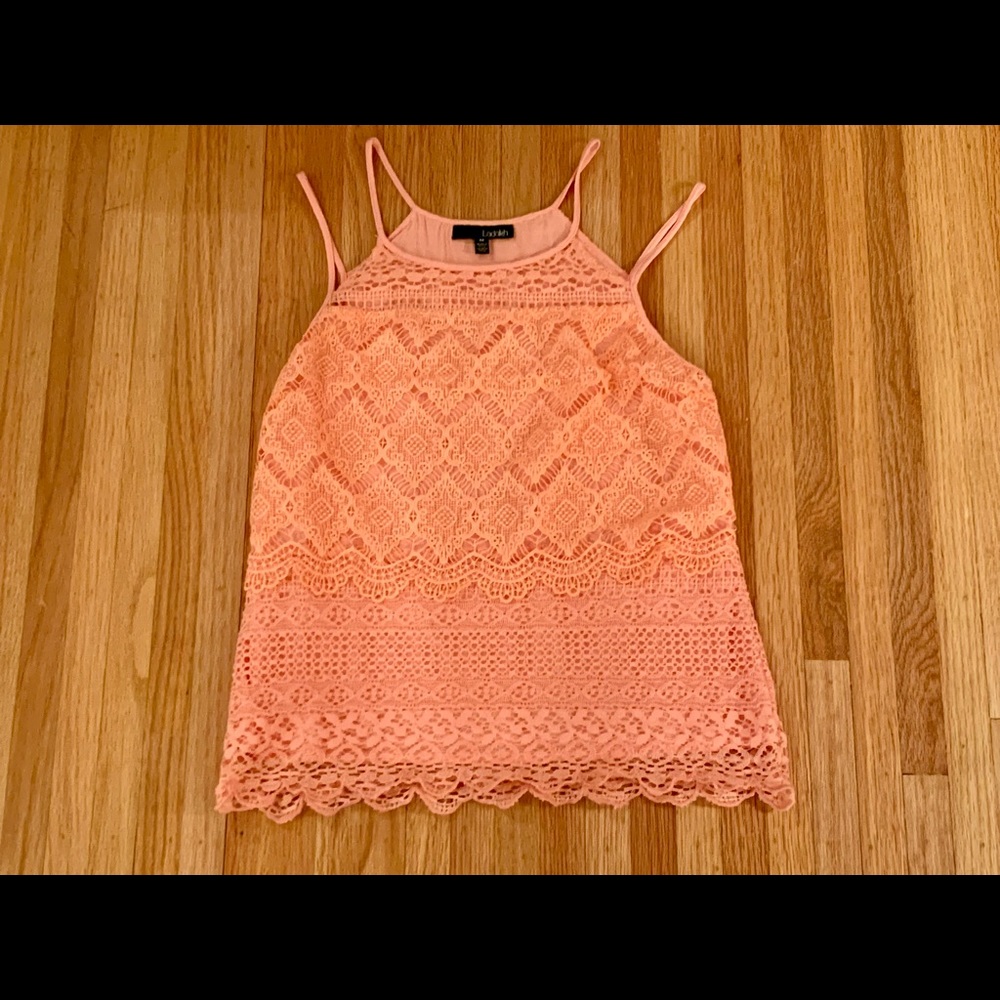 Ladekh tank halter top straps—apricot cotton lace - Picture 11 of 11